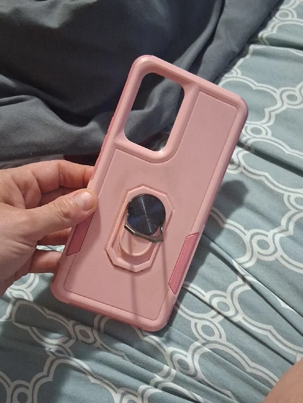 Galaxy A53 5g Pink Protective Phone Case with Built-In Ring Holder